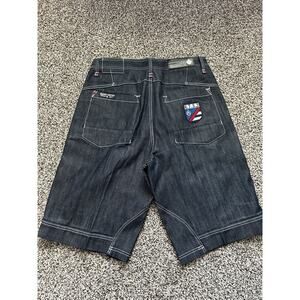 EIGHT 732 Embroidered Men’s 36x13 Baggy Skater Blue Jean Denim Shorts Hip HopYS